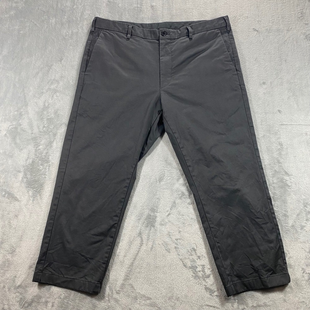 UNIQLO Chino Pants Mens 38X24.5 ALTERED Charcoal Gray‎ Slim Stretch 321-482876
